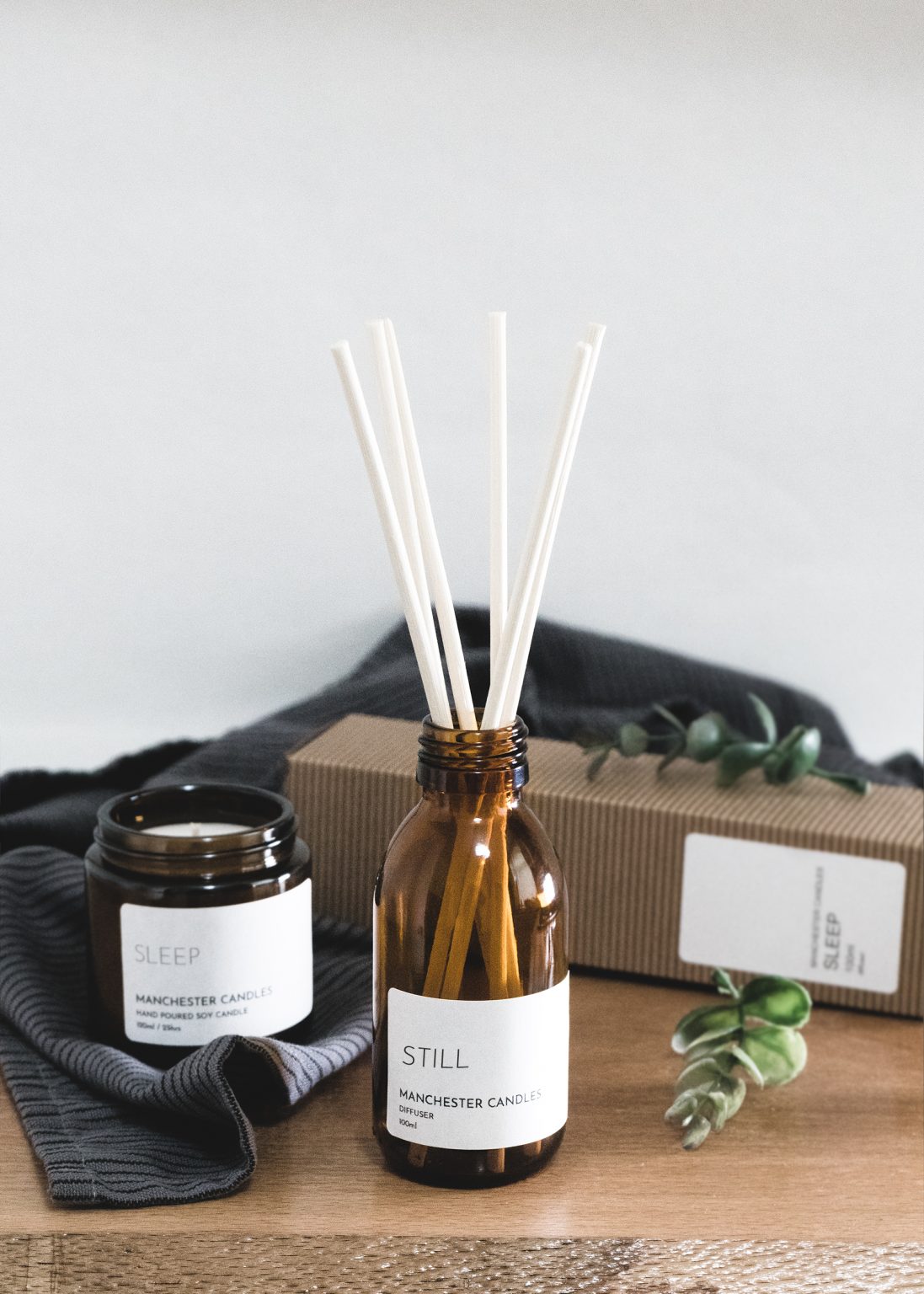 Ecualyptus & Mint Reed Diffuser Still Manchester Candles